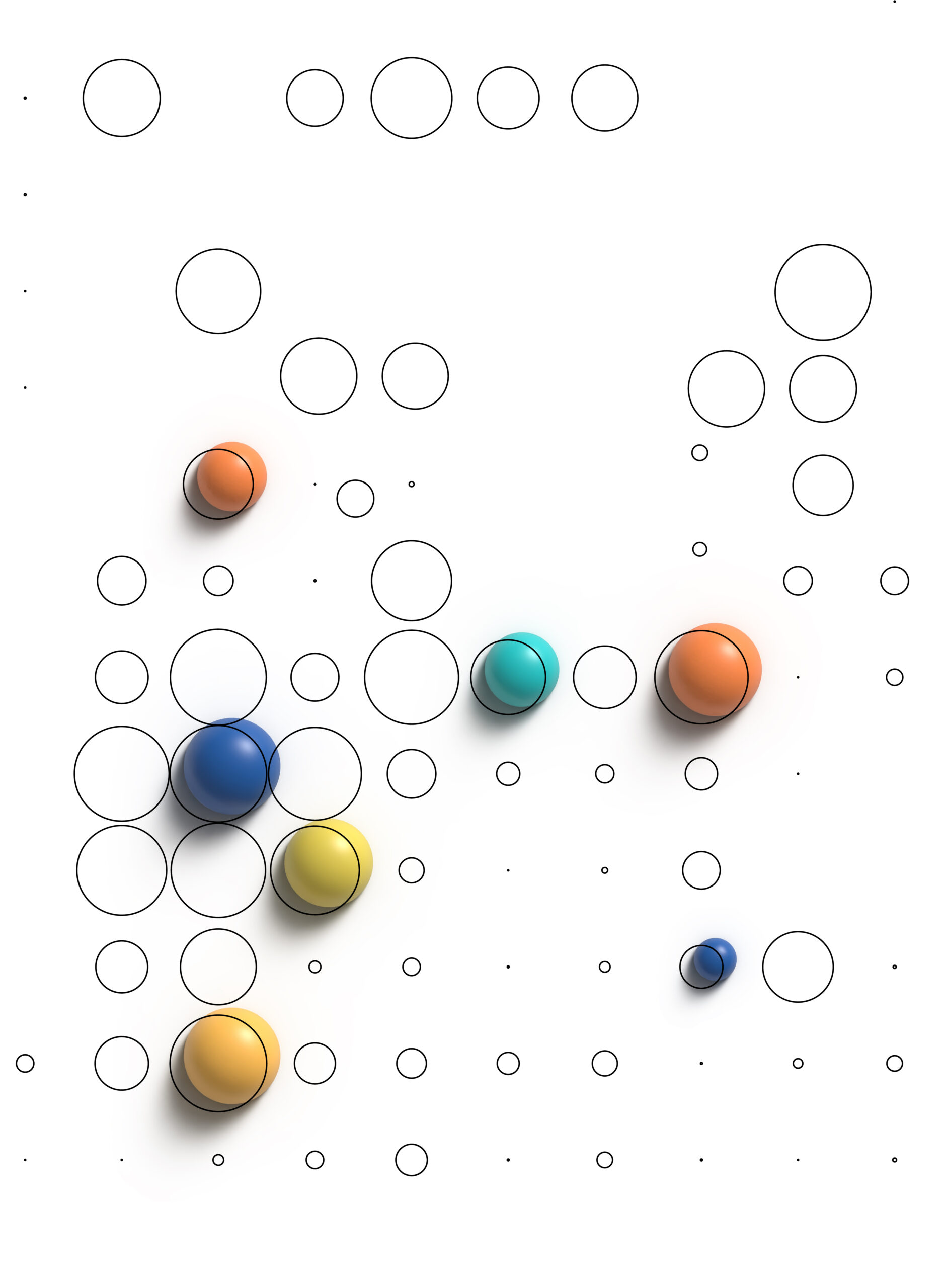 Abstract 3D Geometrical Circle Banner. 3D Render concept illustration.
